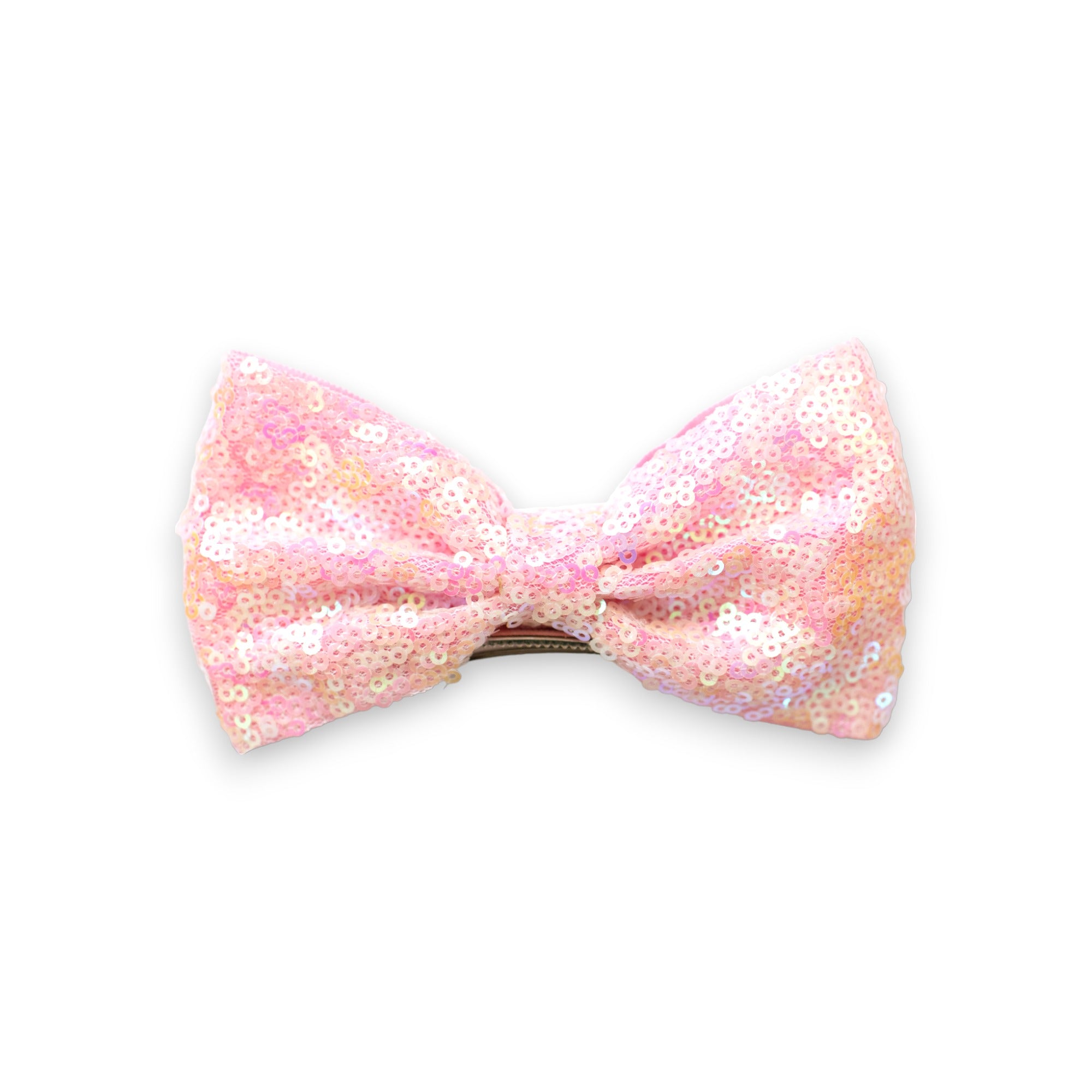 Summer Crystal - Small Sequin Bow Hair Clip For Top Styling - 1 Pack