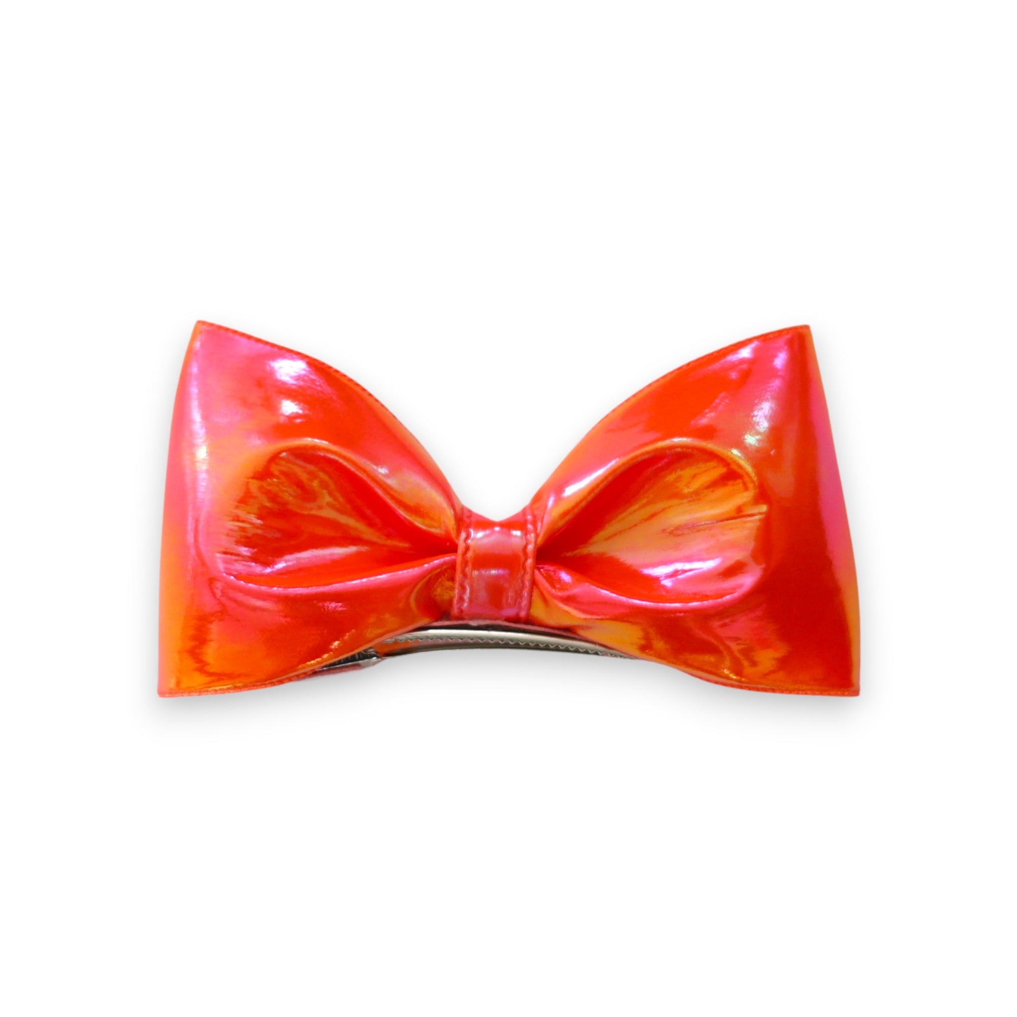 Summer Crystal Vegan Leather Large Bow Hair Clip