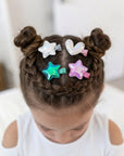 Girls' 10pk Holographic Star & Heart Barrette Hair Clip Gift Set