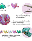 Girls' 10pk Holographic Star & Heart Barrette Hair Clip Gift Set