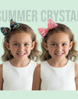 Summer Crystal - Large Sequin Top Bow Hair Clip - 1 Pack