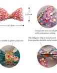 Summer Crystal - Large Sequin Top Bow Hair Clip - 1 Pack