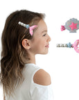 Girls' 2pk Glitter Sequin Mermaid Tail & Pearl Seashell Hair Clip Set