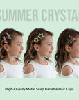 Summer Crystal - Metal Snap Barrette Hair Clips