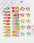 Summer Crystal - Metal Snap Barrette Hair Clips