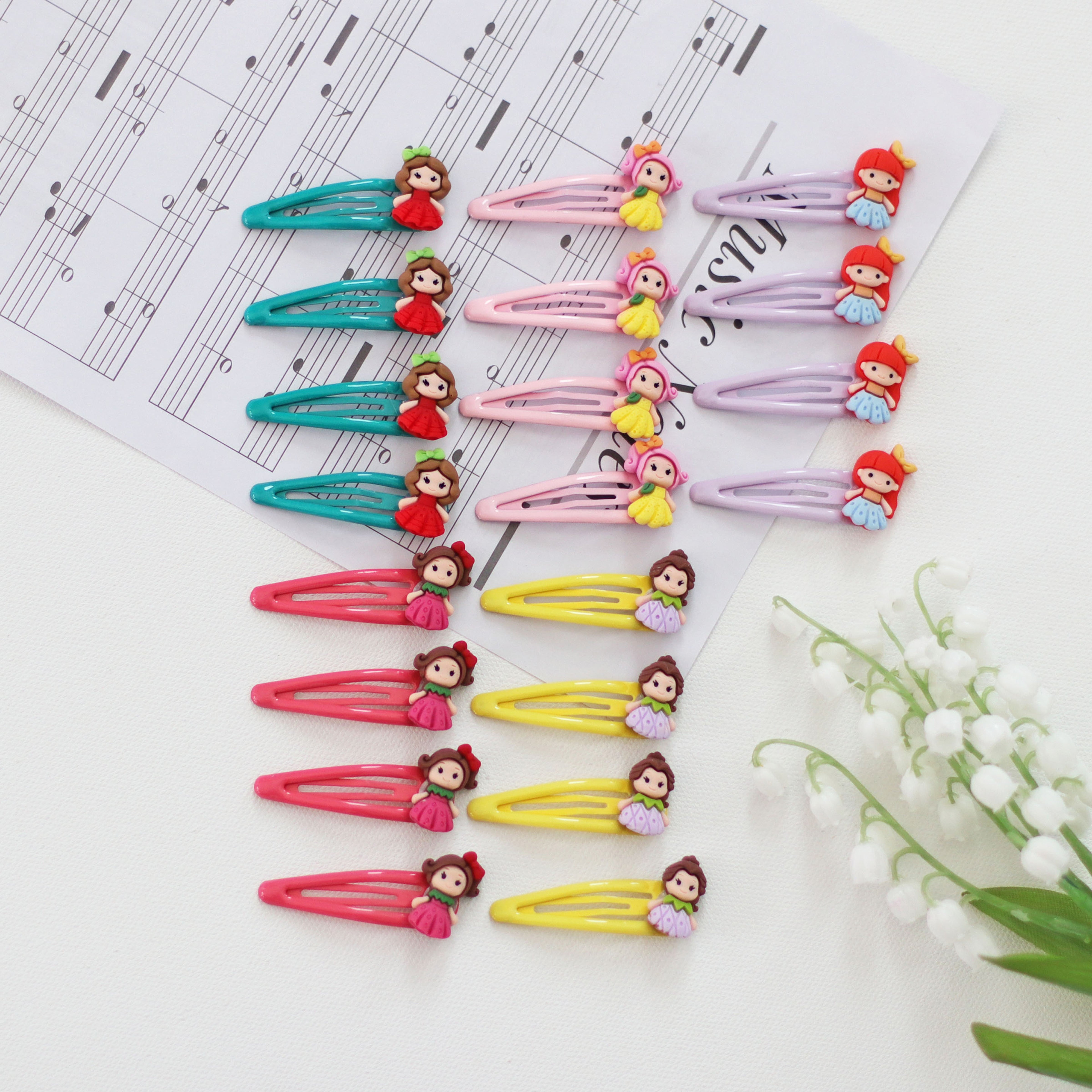 Summer Crystal - Metal Snap Barrette Hair Clips