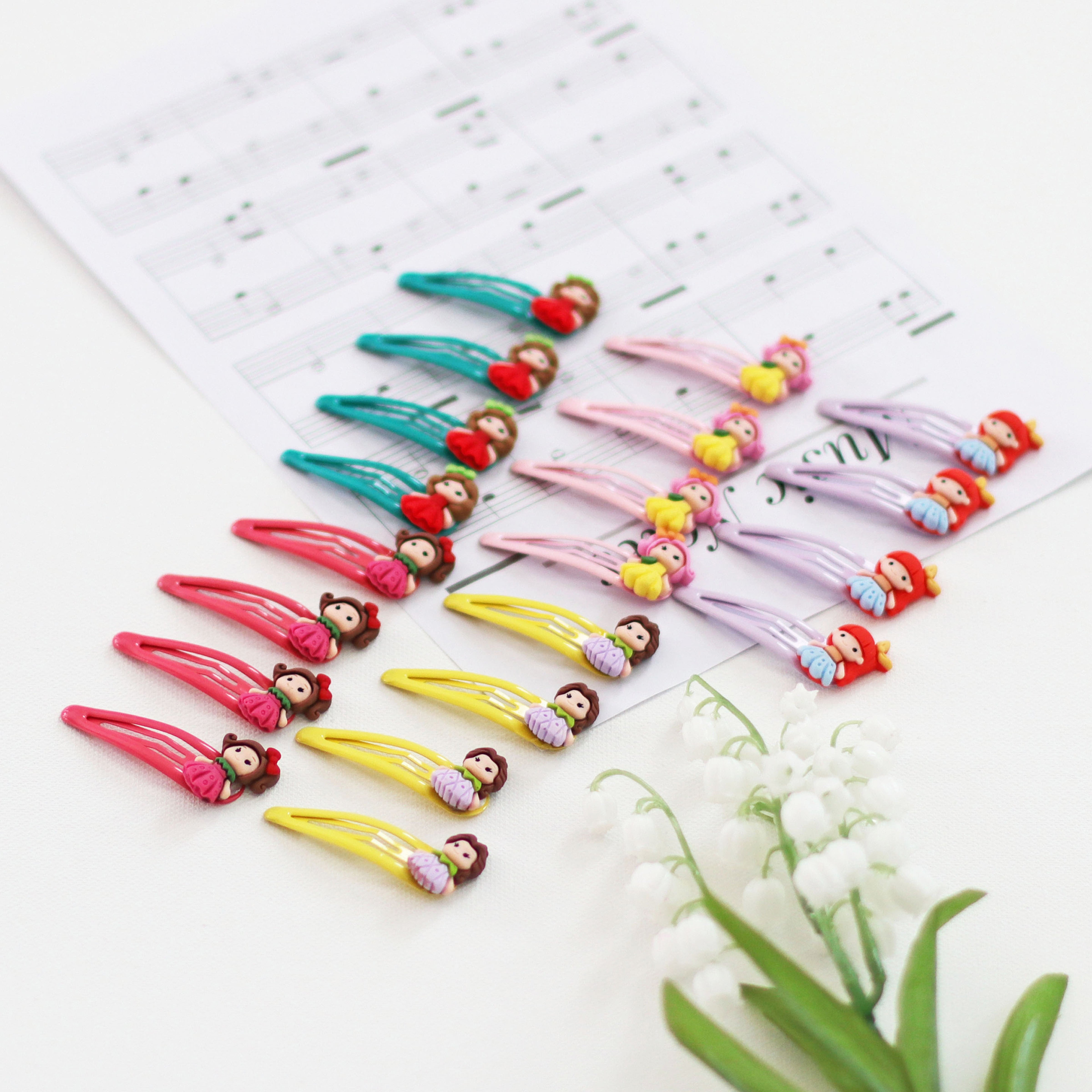Summer Crystal - Metal Snap Barrette Hair Clips