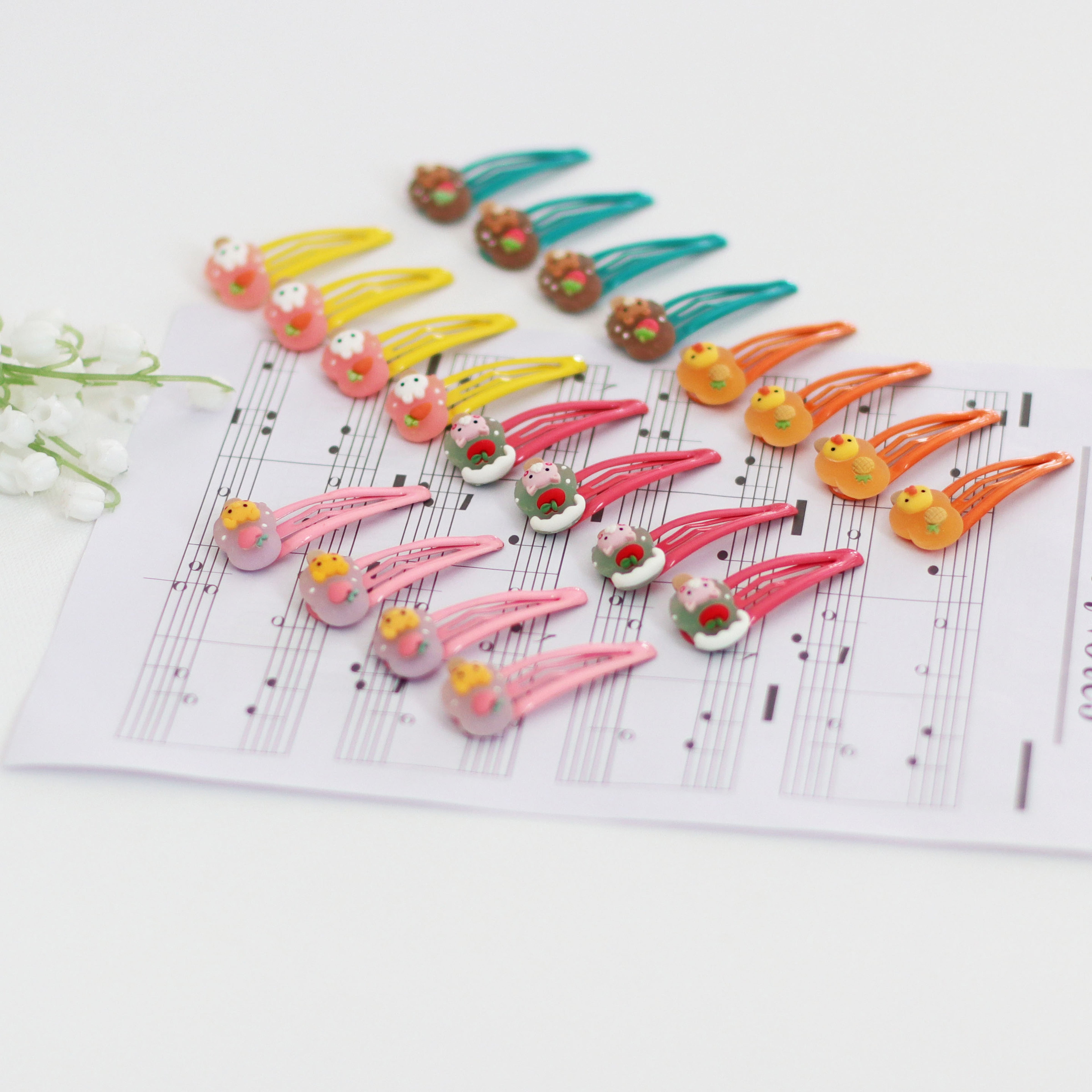 Summer Crystal - Metal Snap Barrette Hair Clips