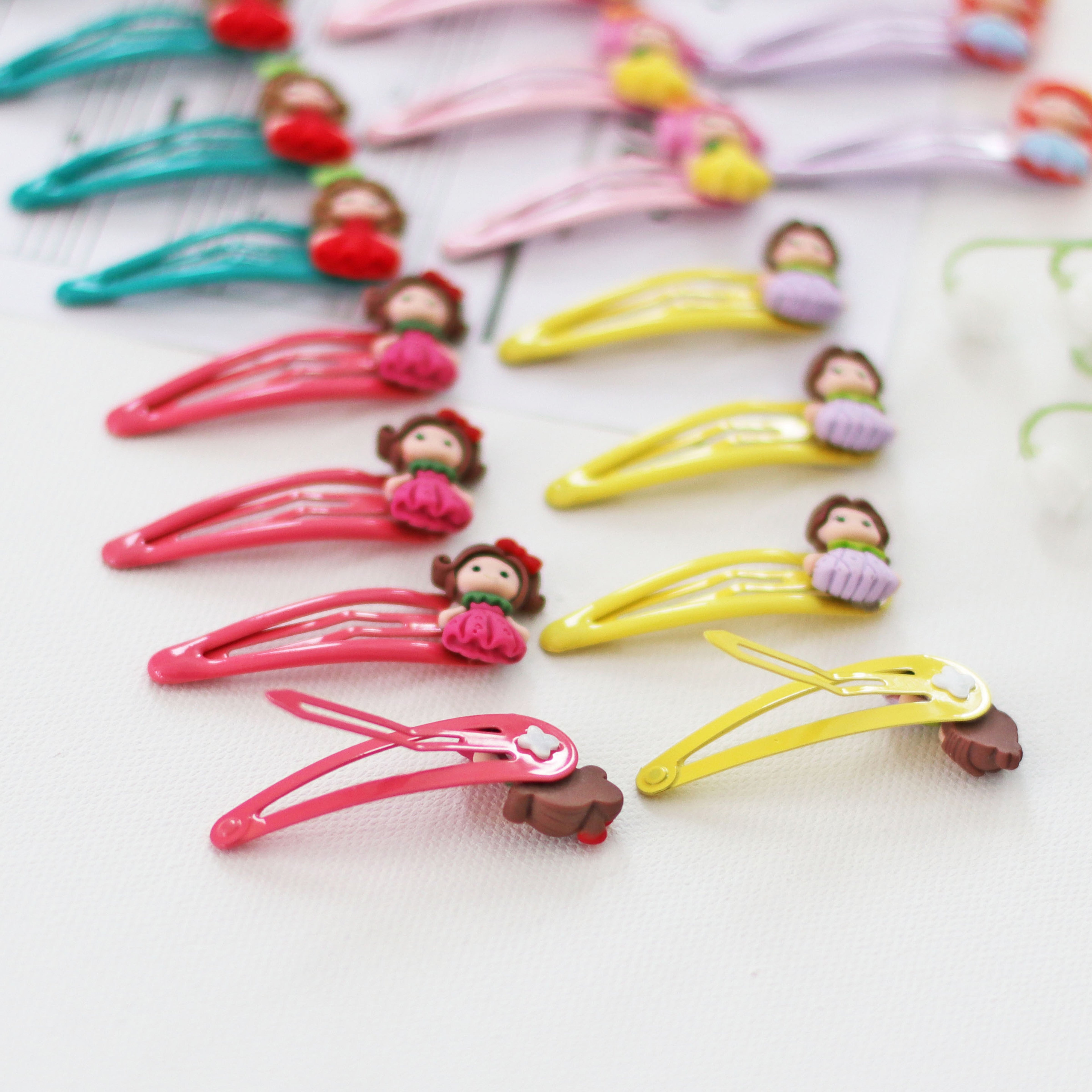 Summer Crystal - Metal Snap Barrette Hair Clips