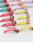 Summer Crystal - Metal Snap Barrette Hair Clips