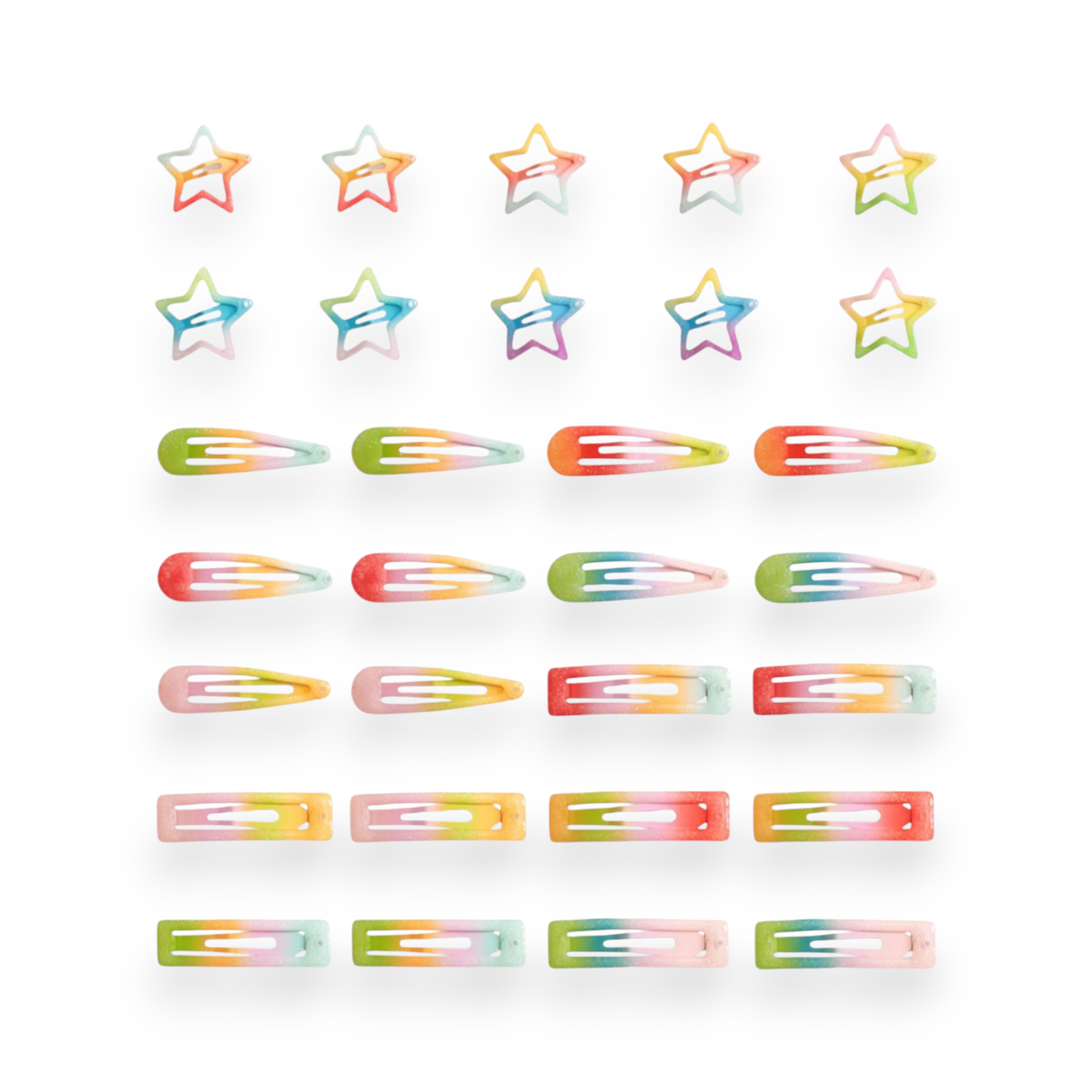 Summer Crystal - Metal Snap Barrette Hair Clips