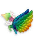 Summer Crystal - Winged Ombre Rainbow Unicorn Hair Clip - 1 Pack