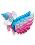 Summer Crystal - Winged Ombre Rainbow Unicorn Hair Clip - 1 Pack