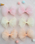 Summer Crystal - Organza Cloud Bow Hair Clip – 1 Pack