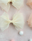 Summer Crystal - Organza Cloud Bow Hair Clip – 1 Pack