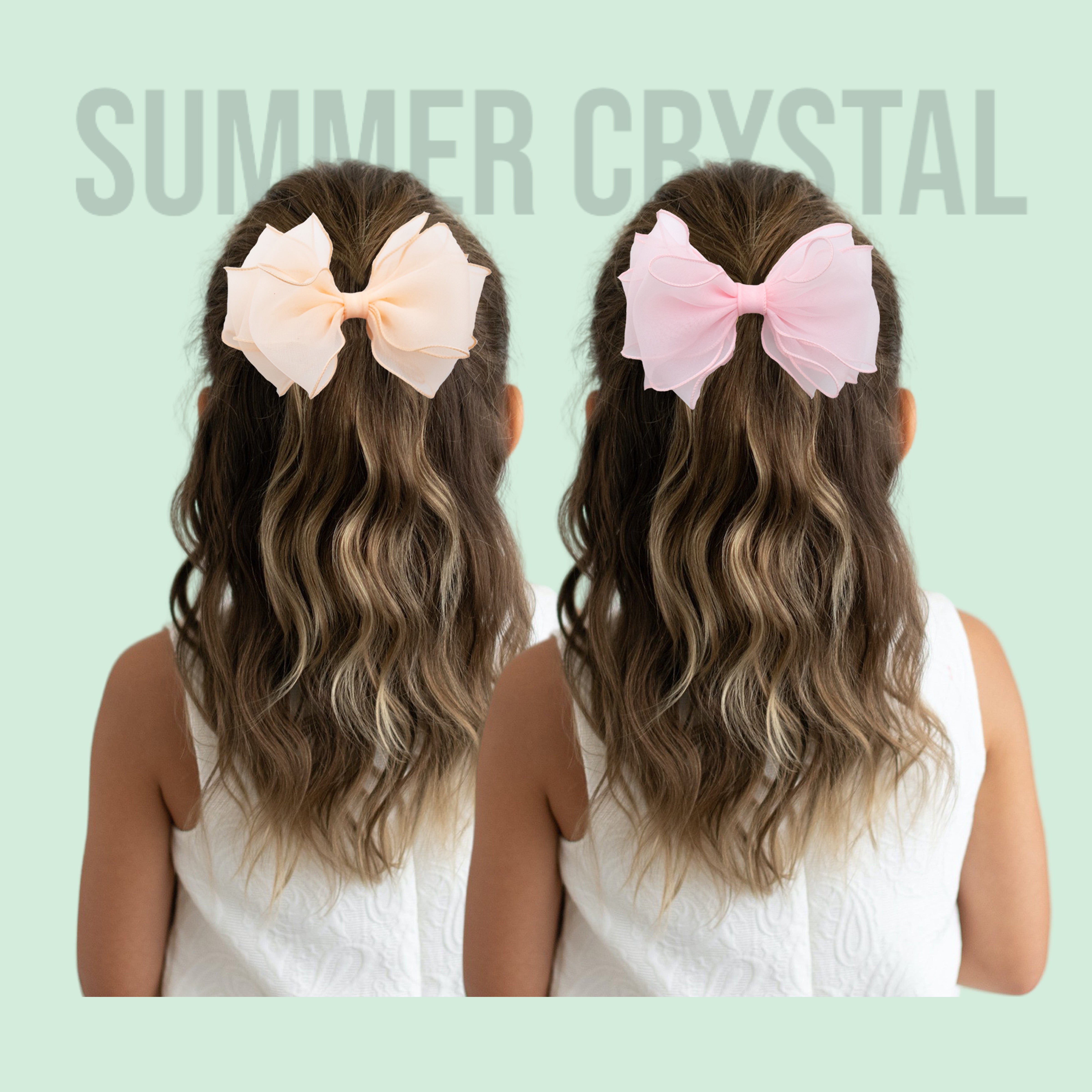 Summer Crystal - Organza Cloud Bow Hair Clip – 1 Pack