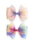 Girls' Organza Bow Hair Clip with Long Flowing Ribbons