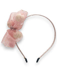 Girls' Tulle Mesh Pompoms Bow Headband