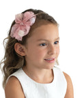 Summer Crystal - Tulle Bow Headband with Pompons - 1 Pack
