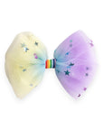 Summer Crystal - Rainbow Tulle Bow Hair Clip - 1 Pack