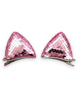 Summer Crystal - Large Sequin Cat Ears Hair Clips - 1 Pair