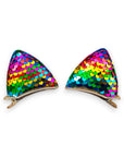 Summer Crystal - Large Sequin Cat Ears Hair Clips - 1 Pair