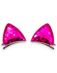 Summer Crystal - Large Sequin Cat Ears Hair Clips - 1 Pair