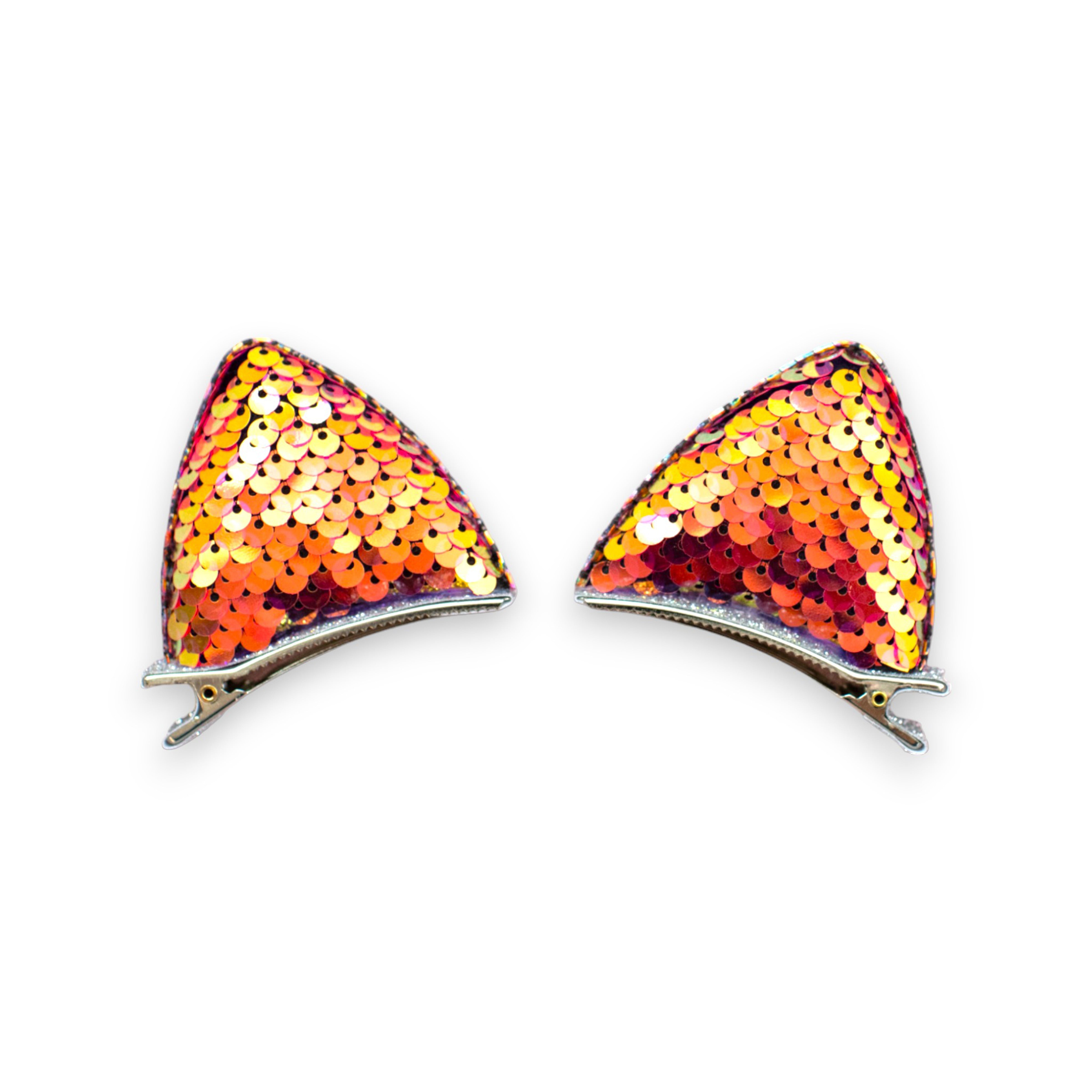 Summer Crystal - Sequin Cat Ears Hair Clips - 1 Pair