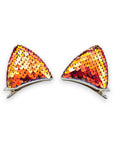 Summer Crystal - Large Sequin Cat Ears Hair Clips - 1 Pair