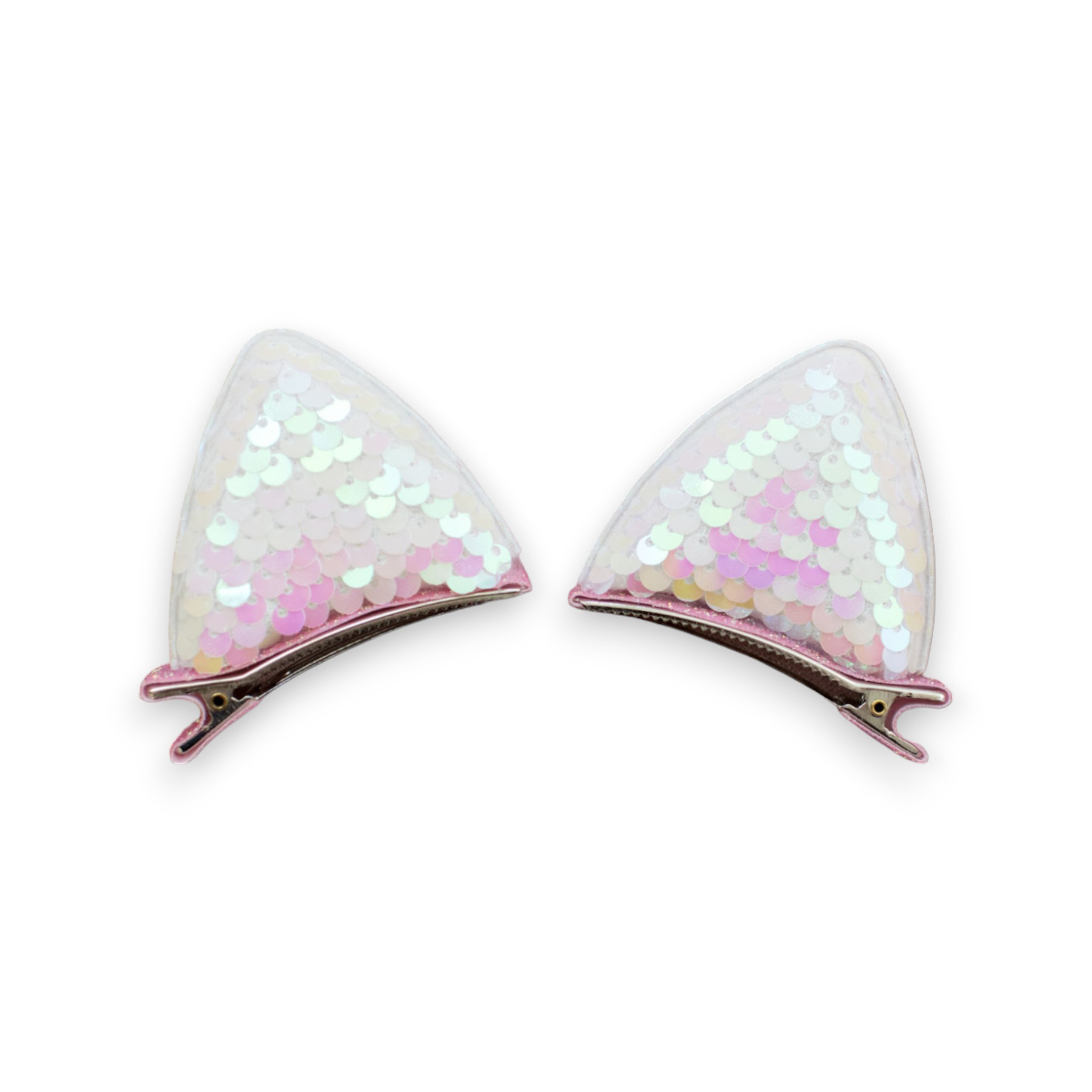 Summer Crystal - Sequin Cat Ears Hair Clips - 1 Pair