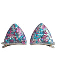 Girls' 1 Pair Sparkly Glitter Sequin Cat Ears Hair Clips