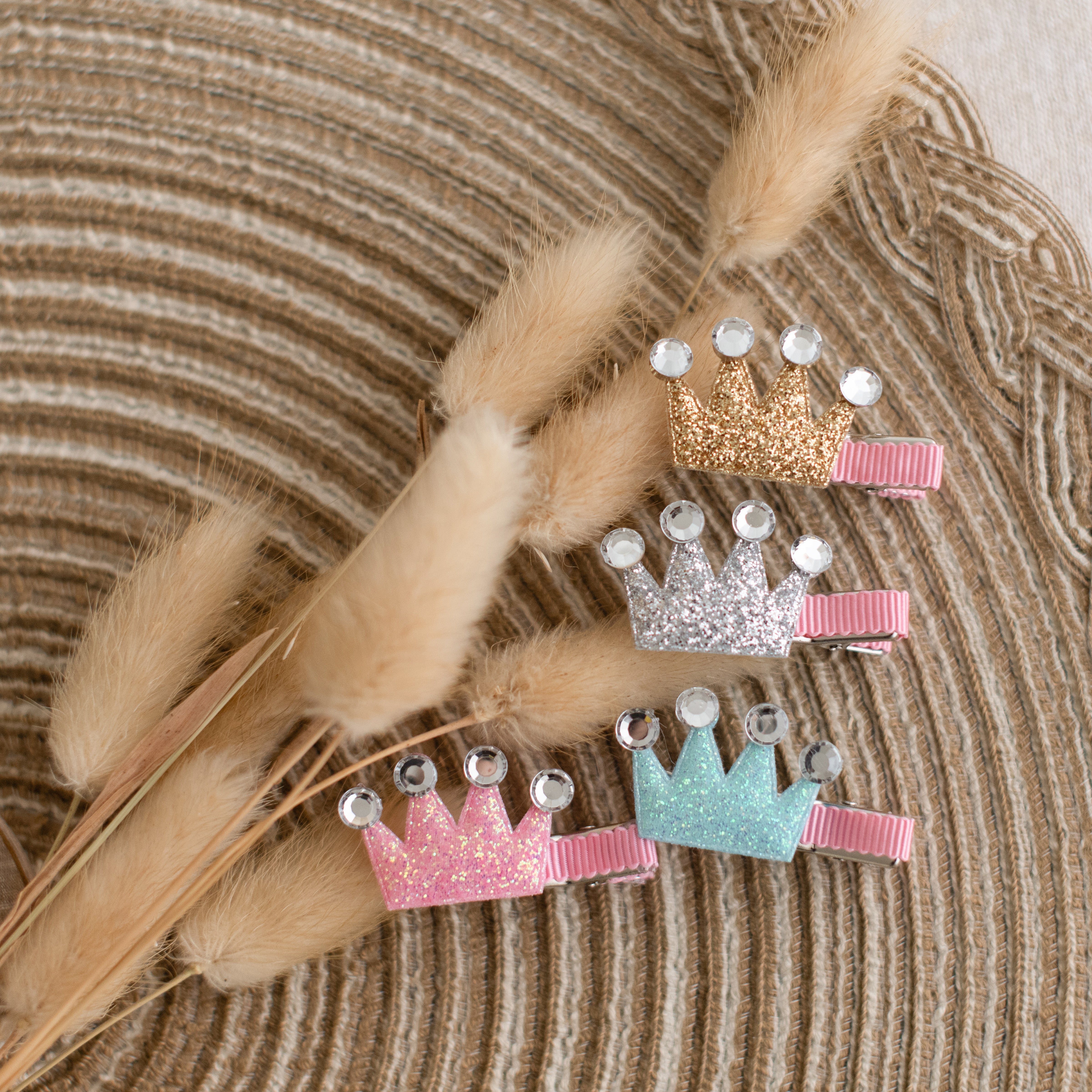 Summer Crystal - Glitter Mini Hair Clips – Assorted Colors Random Selection - 16 Pack