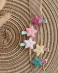 Summer Crystal - Glitter Mini Hair Clips – Assorted Colors Random Selection - 8 Pack