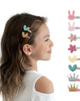 Summer Crystal - Glitter Mini Hair Clips – Assorted Colors Random Selection - 8 Pack