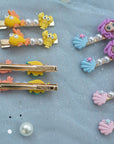 Summer Crystal - Pearls Mermaid Sea Life Hair Clips - 4 Pack