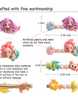 Summer Crystal - Pearls Mermaid Sea Life Hair Clips - 4 Pack