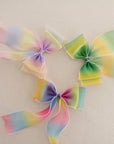 Summer Crystal - Organza Bow Hair Hair Clip with Long Flowing Ribbons - 1 Pack