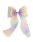 Summer Crystal - Organza Bow Hair Hair Clip with Long Flowing Ribbons - 1 Pack