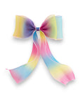 Summer Crystal - Organza Bow Hair Hair Clip with Long Flowing Ribbons - 1 Pack