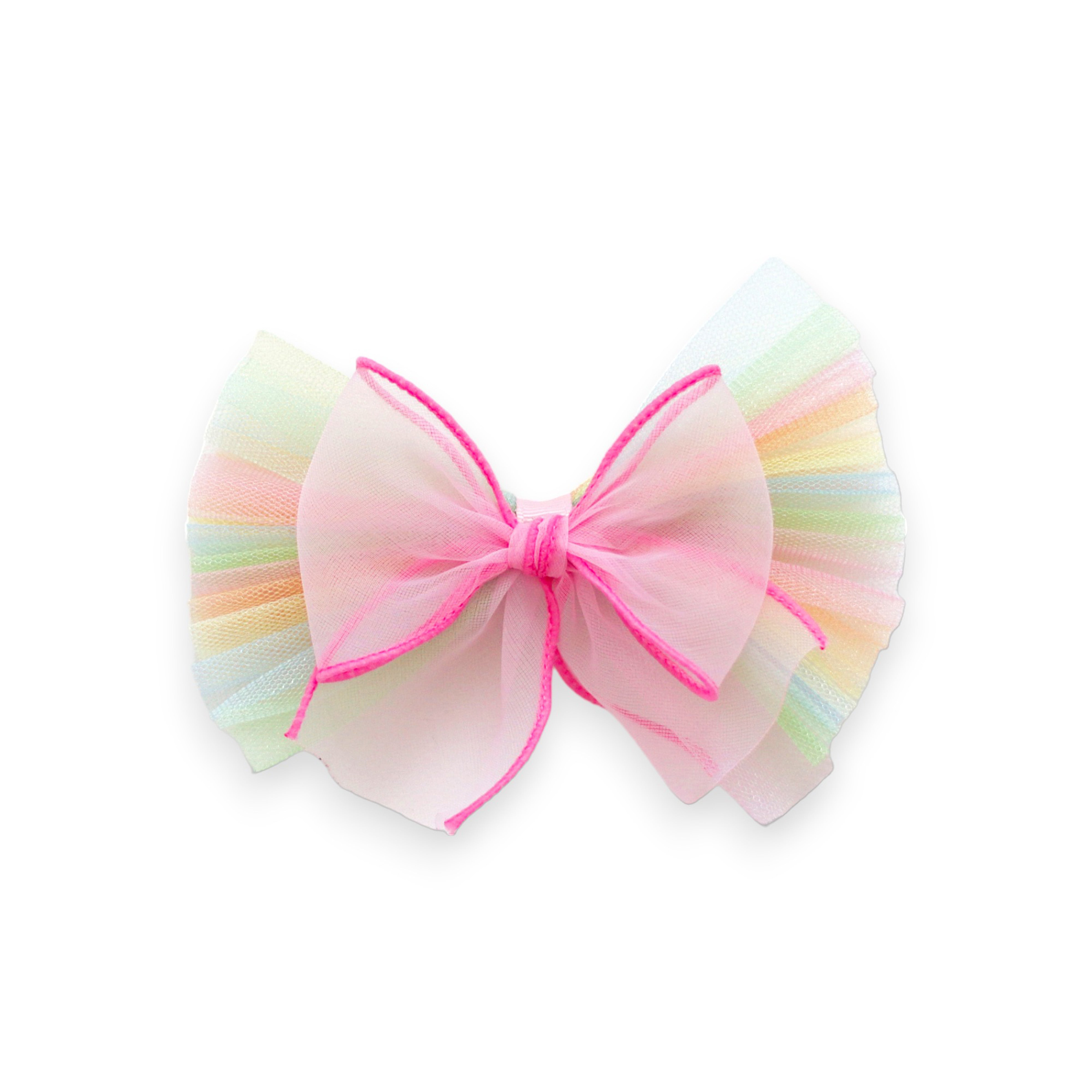 Summer Crystal - Organza Tulle Bow Hair Clip - 1 Pack