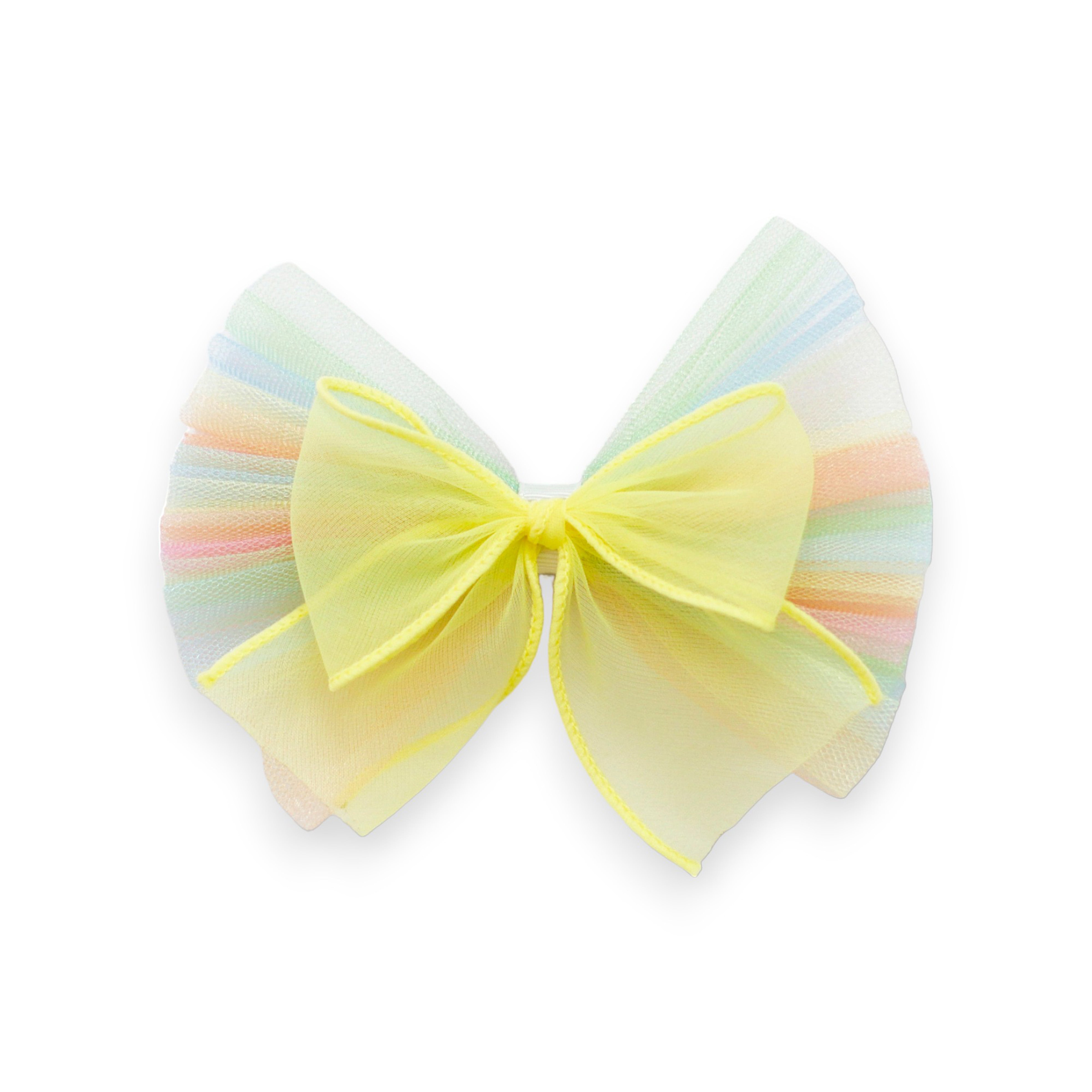 Summer Crystal - Organza Tulle Bow Hair Clip - 1 Pack