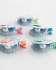 Summer Crystal - Seashell Hair Clips with Embedded Pearl - 1 Pair