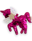 Summer Crystal - Winged Sequin Unicorn Hair Clip - 1 Pack