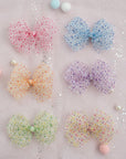 Summer Crystal - Sheer Tulle Bow with Dots Hair Clip - 1 Pack