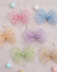Summer Crystal - Sheer Tulle Bow with Dots Hair Clip - 1 Pack