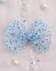 Summer Crystal - Sheer Tulle Bow with Dots Hair Clip - 1 Pack