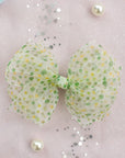 Summer Crystal - Sheer Tulle Bow with Dots Hair Clip - 1 Pack