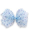 Summer Crystal - Sheer Tulle Bow with Dots Hair Clip - 1 Pack