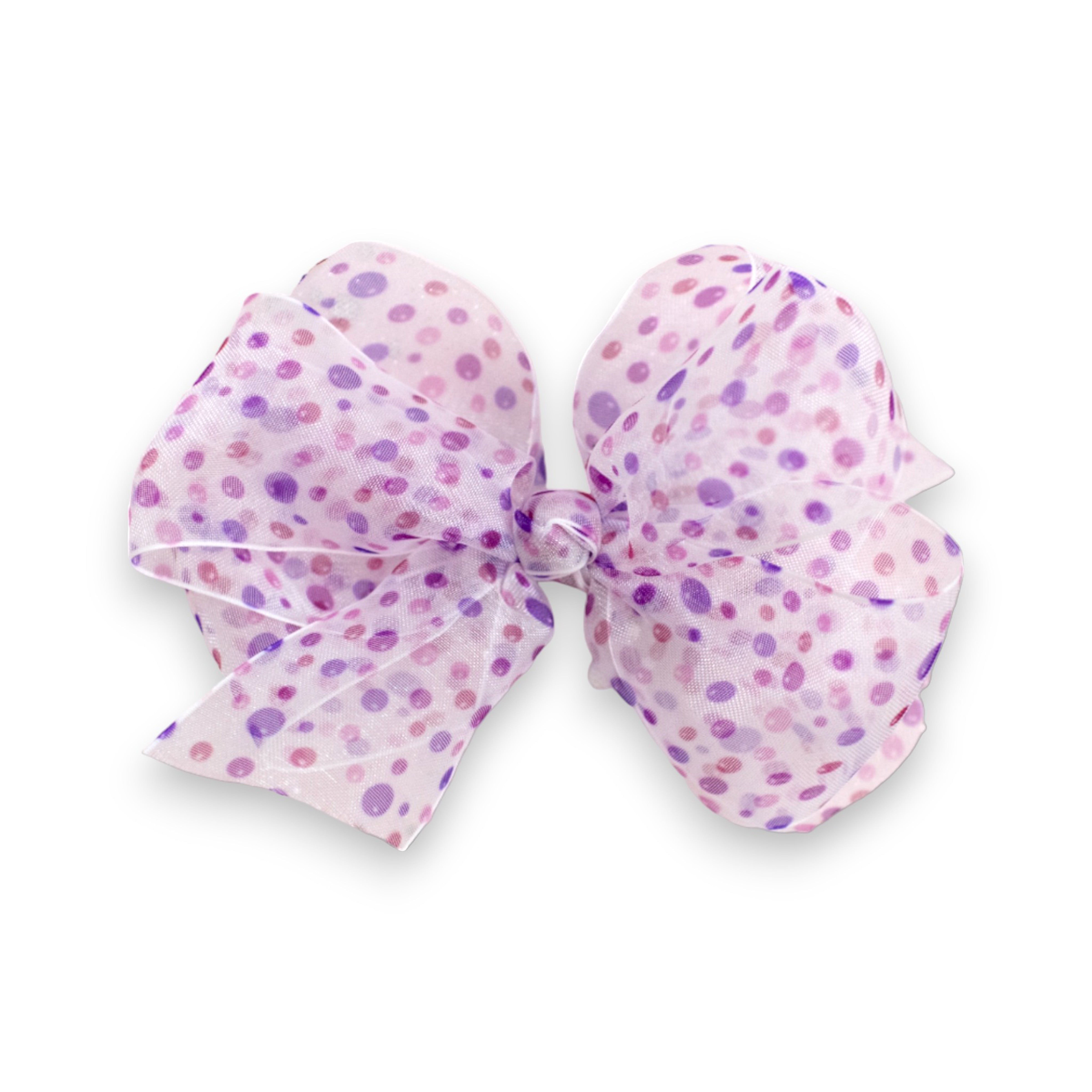 Summer Crystal - Sheer Tulle Bow with Dots Hair Clip - 1 Pack