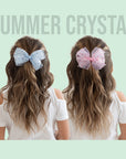 Summer Crystal - Sheer Tulle Bow with Dots Hair Clip - 1 Pack